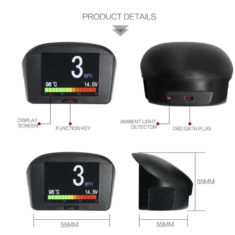 Многофункциональный автомобильный HUD Дисплей AUTOOL X50 Plus система Предупреждение о превышении скорости проектор лобовое стекло авто Цифровая Сигнализация напряжения