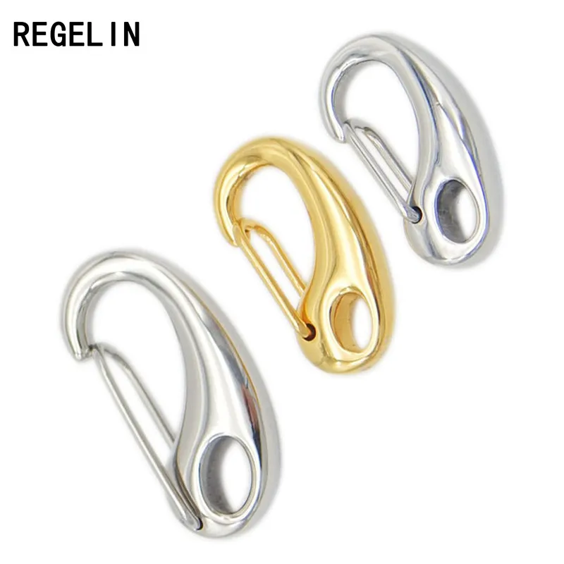 

REGELIN Gold Plated 316 Stainless Steel Jewelry Connector Lobster Clasps & Hooks Clasps 2pcs DIY Leather Cord Bracelets Making
