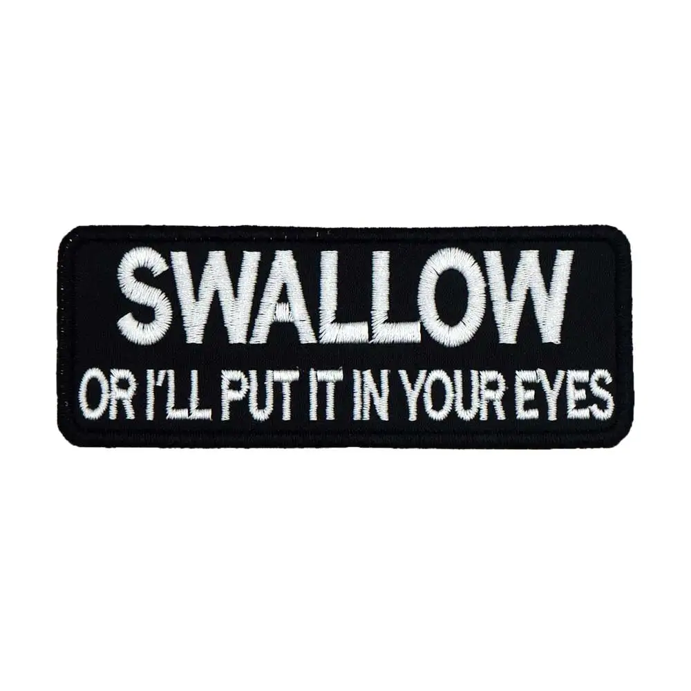 Ласточка или я положу его в ваши глаза бирка с именем вышитый утюгом на подложке