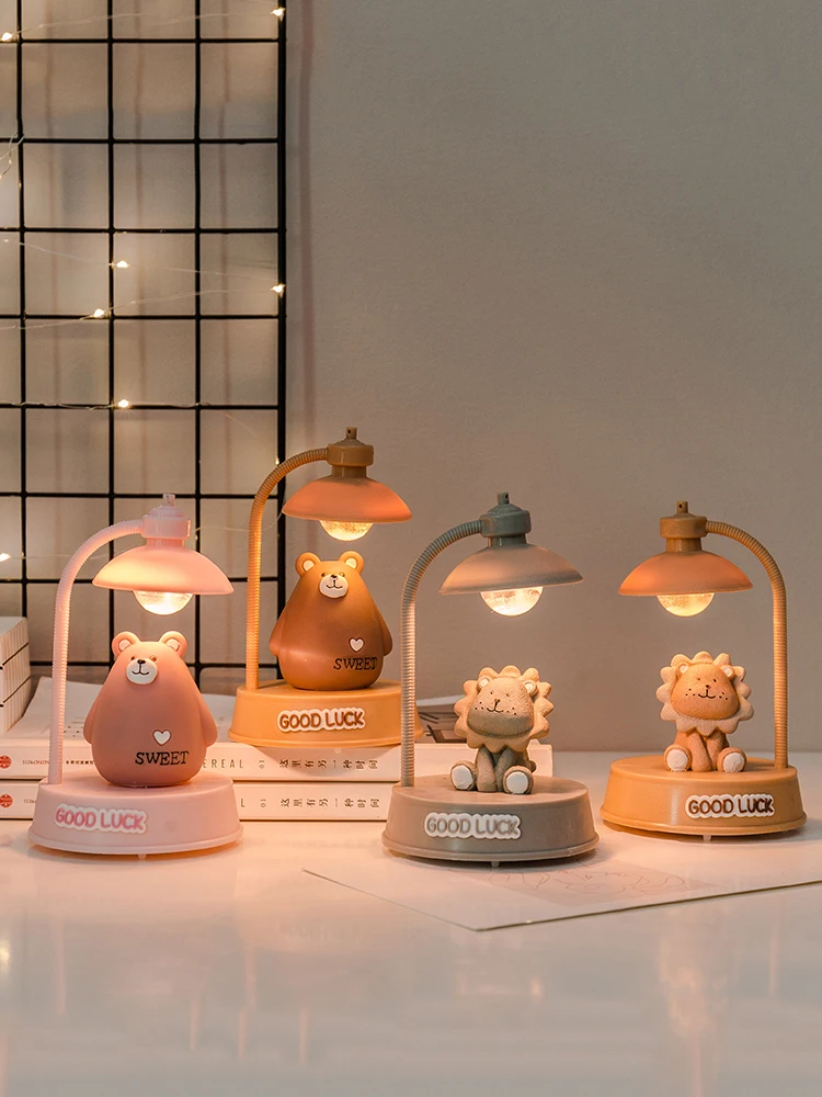 

Nordic Wooden Calendar Ornaments Bear Home Creative Desk Decoration Small Crafts Indoor Cute Minimalist Animal Lamp