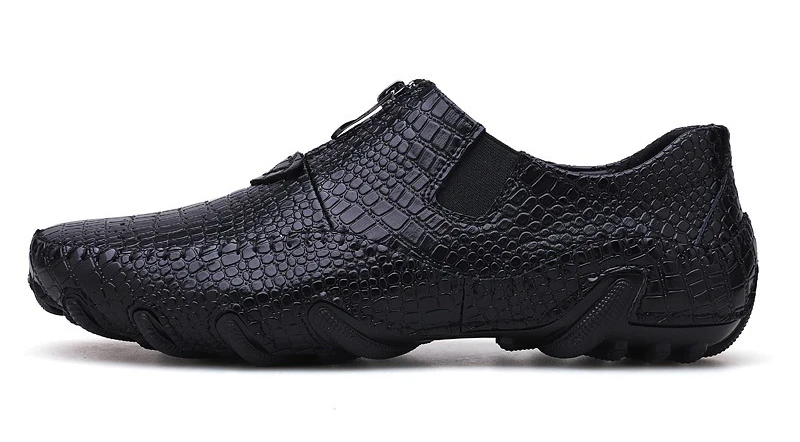 Men's Leather Casual Shoes Men Loafer Crocodile Genuine Leathers Moccasins Mens Loafers Leather Casual Boat Shoes Octopus Sole