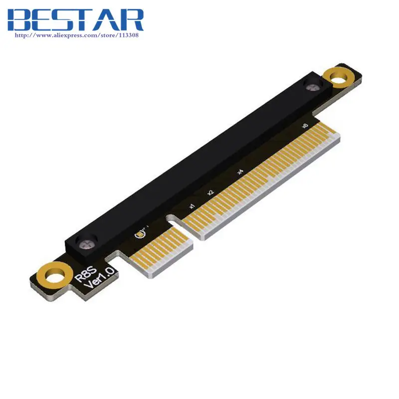Переходник Gen3.0 PCIe 8x к PCI e 16x удлинитель на колено правый и левый угол 64 ГБ/bps E X8 X16