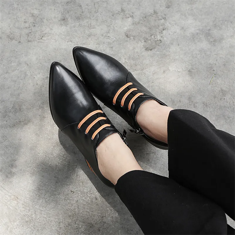 

FEDONAS Fashion Brand Women Genuine Leather Pumps Thick High Heels Zipper Office Pumps Retro New Spring Summer Shoes Woman