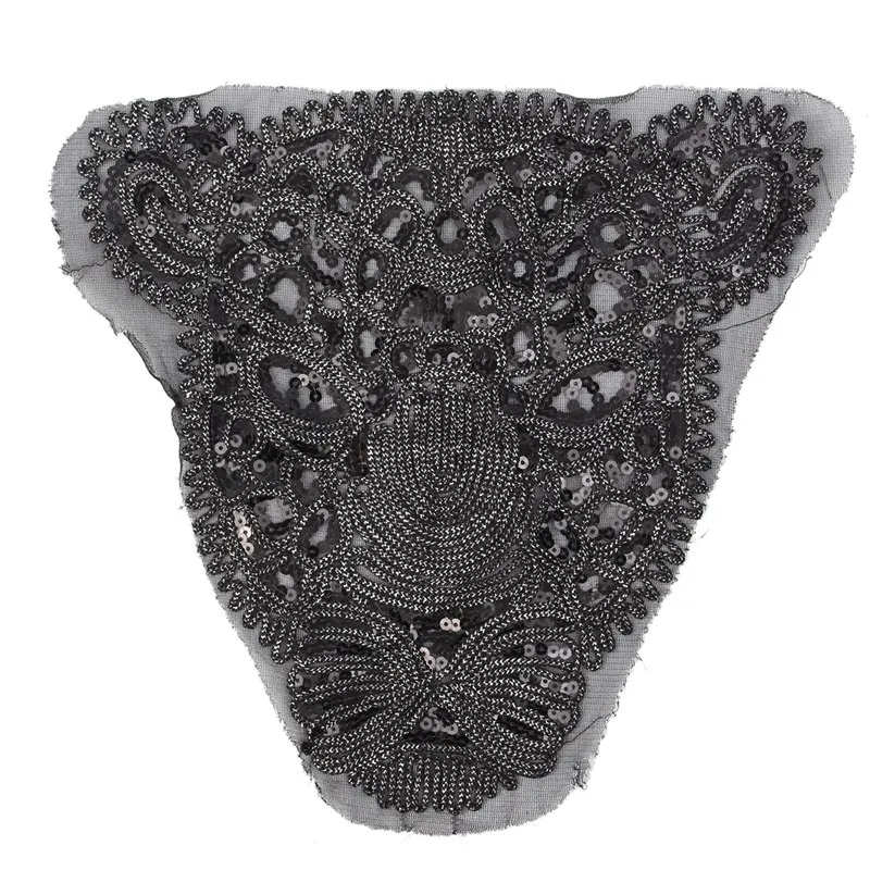 Пантера блестки вышитые железные на присосках для одежды DIY мотив стразы Бусины