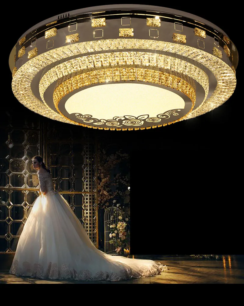 Хрустальная лампа для гостиной простая современная атмосфера розы освещение