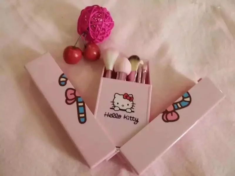 Для девочек подростков милая Пижама Hello Kitty Пижамный набор кистей для макияжа в