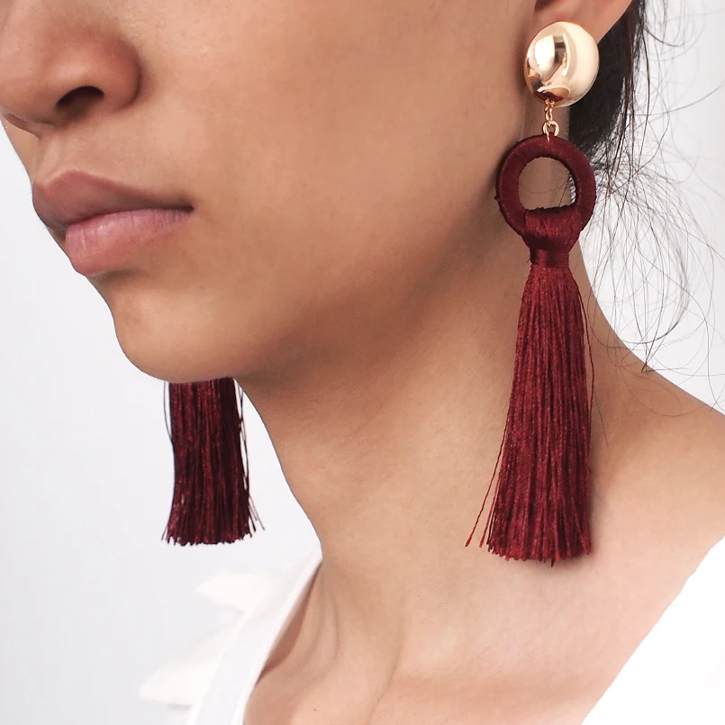 MANILAI богемные длинные серьги ручной работы с кисточками для женщин модные