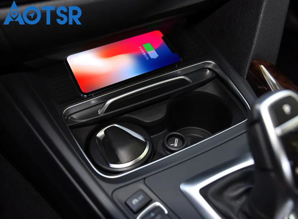 Беспроводное Автомобильное зарядное устройство Aotsr QI для BMW 3 серии 4 2016 2019