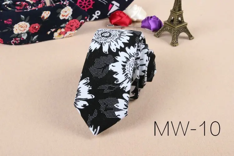 Мужской облегающий галстук с цветочным принтом хлопчатобумажный 5 см 18 узоров 2019