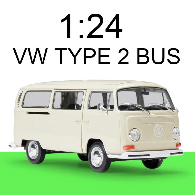 Welly 1:24 Литой Автомобиль VW TYPE 2 T2 BUS MPV VAN Cars металлический сплав автомобиль