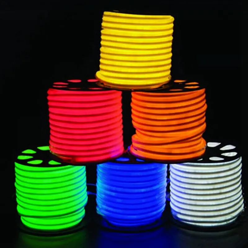 Светодиодная гибкая ленсветильник 220 В 110 SMD 5050 LED Неоновая Гибкая трубка 80