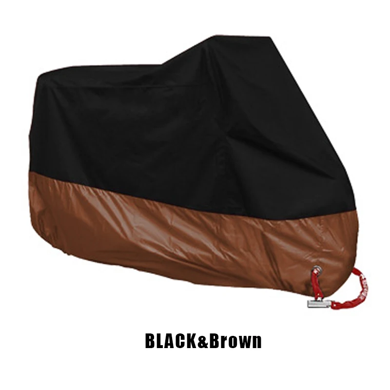Black Brown Мотоциклетный чехол Универсальный Открытый УФ-защита мотоциклетный чехол от дождя и пыли Предотвращение мотоциклетный дождевик мопед скутер крышка - Цвет: Black Brown