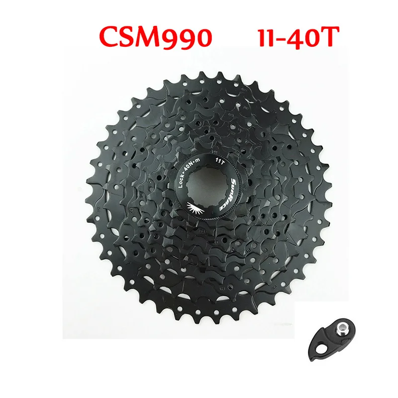 Black Sunracing 9 скоростная кассета 11-40T горный велосипед свободного хода X9 цепь Cogs широкое соотношение MTB свободного хода адаптер подходит Shimano SRAM - Цвет: Black