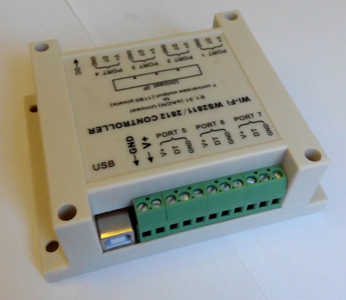 WiFi DC5V-24V WS2811/ WS2812 Controller Wireless Unicast E1.31 (sACN) to 7 ports output up 1190 pixels Easy setting. | Лампы и
