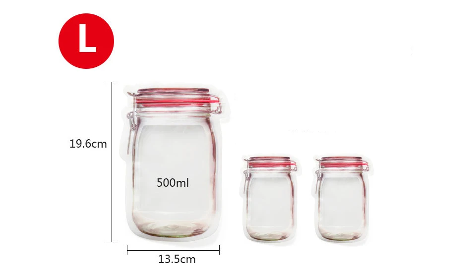 7 шт. Mason Jar с узором, сумки для хранения продуктов, набор, кухонный органайзер, детские закуски, закуски, свежие сумки, сумки для хранения продуктов