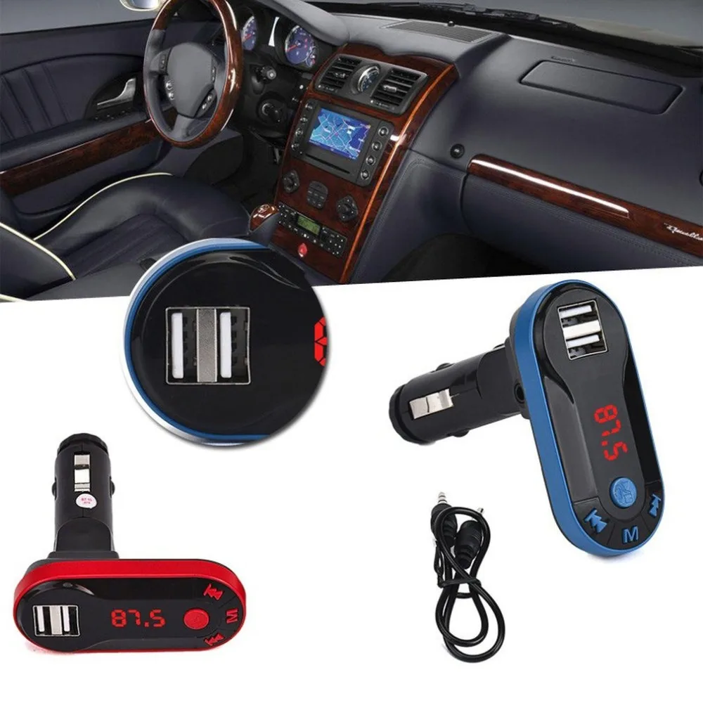 Горячая Bluetooth беспроводной fm-передатчик MP3 плеер Handsfree автомобильный комплект USB TF SD удаленный двойной USB порт подавление шума