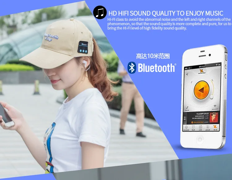 Унисекс Смарт Bluetooth шляпа от солнца бейсбольная Спортивная Кепка Беспроводная