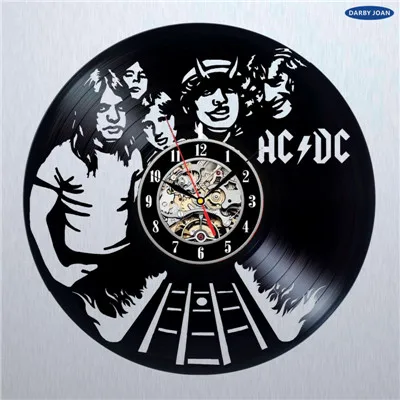 AC/DC виниловые настенные часы домашний декор веселый подарок Художественный Декор 1" 30 см, настенные часы saat будильник reloj большие настенные часы duvar - Цвет: 1