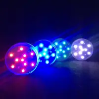 25 pcs /lot 3AAA Battery Operated 2.8inch Waterproof Submersible Multicolor  RGB LED Under Vase Light Base W/Remote