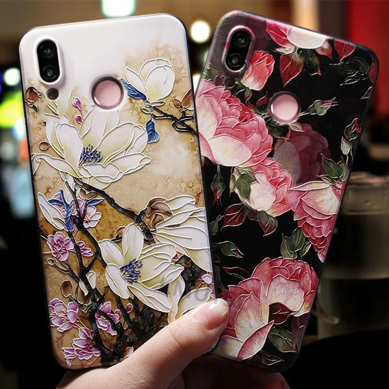 3D цветок чехол для huawei P30 Pro P20 P10 P9 Lite Nova 3 3i 4 Honor 8X 7A 7C Крышка для huawei Y7 Pro Y6 Prime P Smart Y9