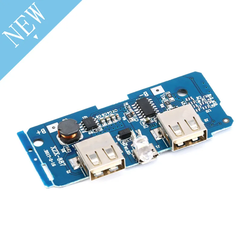 18650 Двойной Micro USB 3 7 В до 5 2A Boost мобильный Банк питания DIY литиевая батарея зарядное