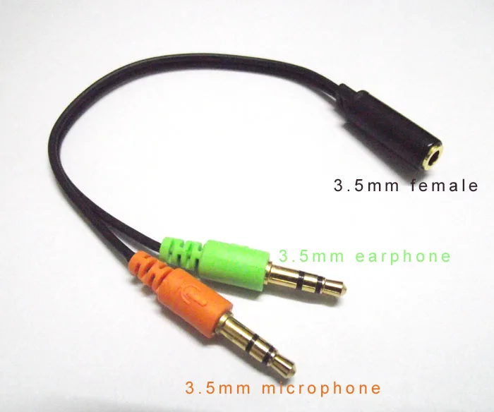 100PCS earphone merge mesh combine cable 2 to 1 audio input output use mobile phone's microphone speaker on computer AUX Cable |