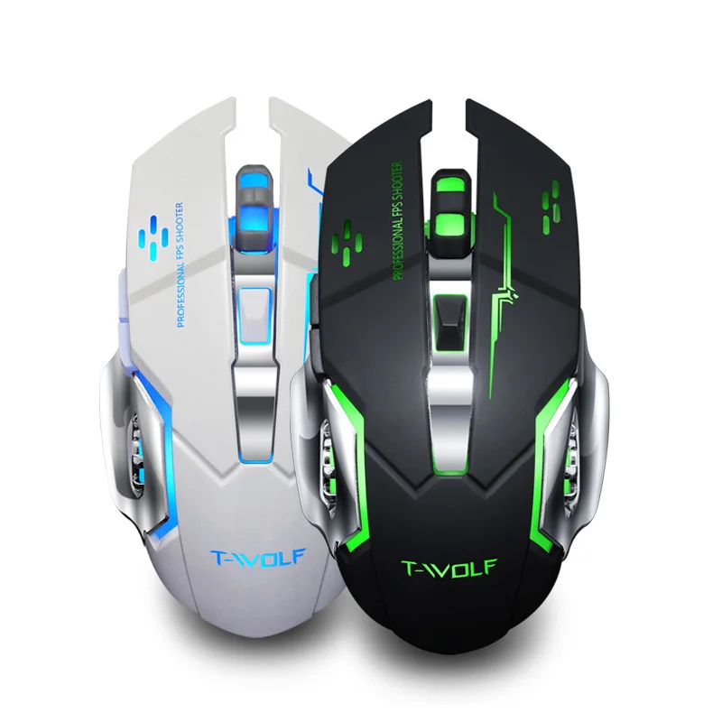 Gearwheel Беспроводная подзарядка подсветка светящаяся Игровая USB мышь 2 4 GHz 2400