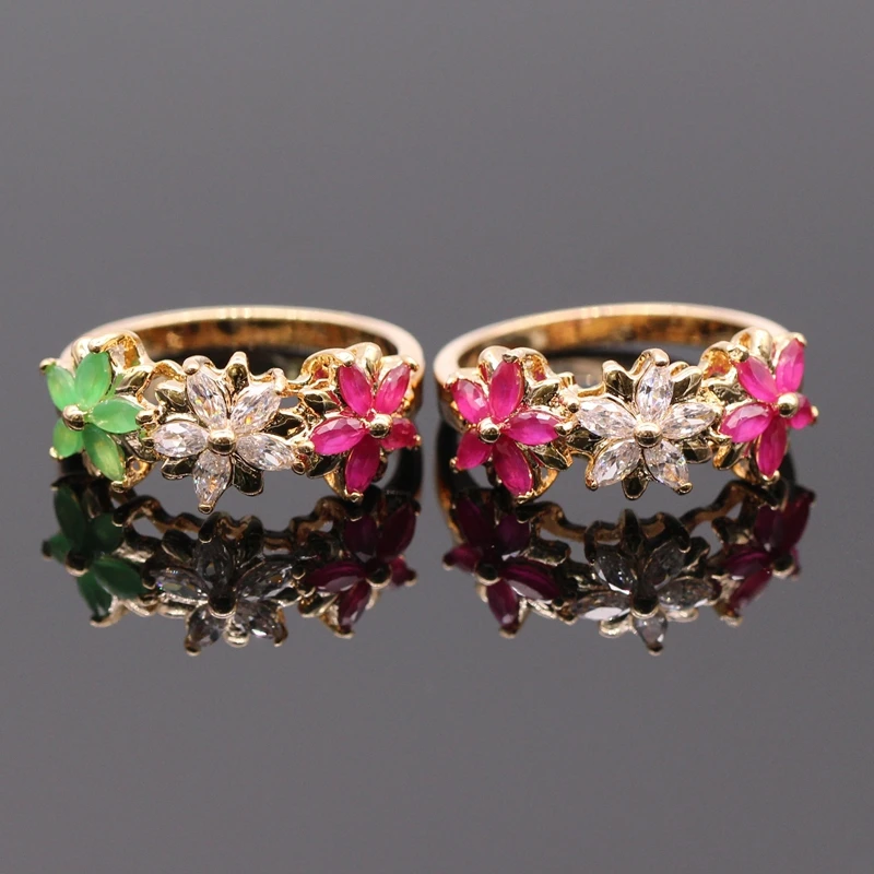 JINYAO красивая Роза Золотая инкрустация цветы кубический циркон цветок Свадебная