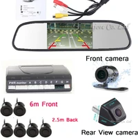4 3 inch car monitor video car parking sensor show distance front back car camera parktronic system reverse radar for any car