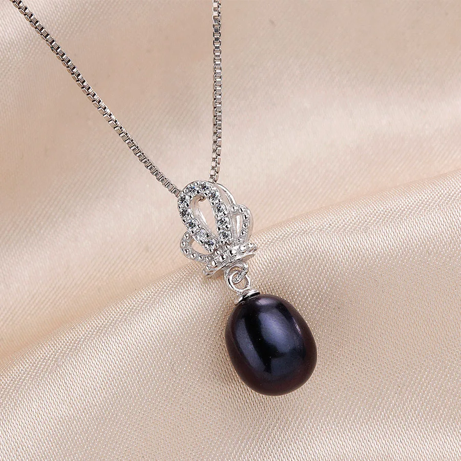 AAA циркон 100% натуральный пресноводный жемчуг кулоны женская мода серебро 925 пробы