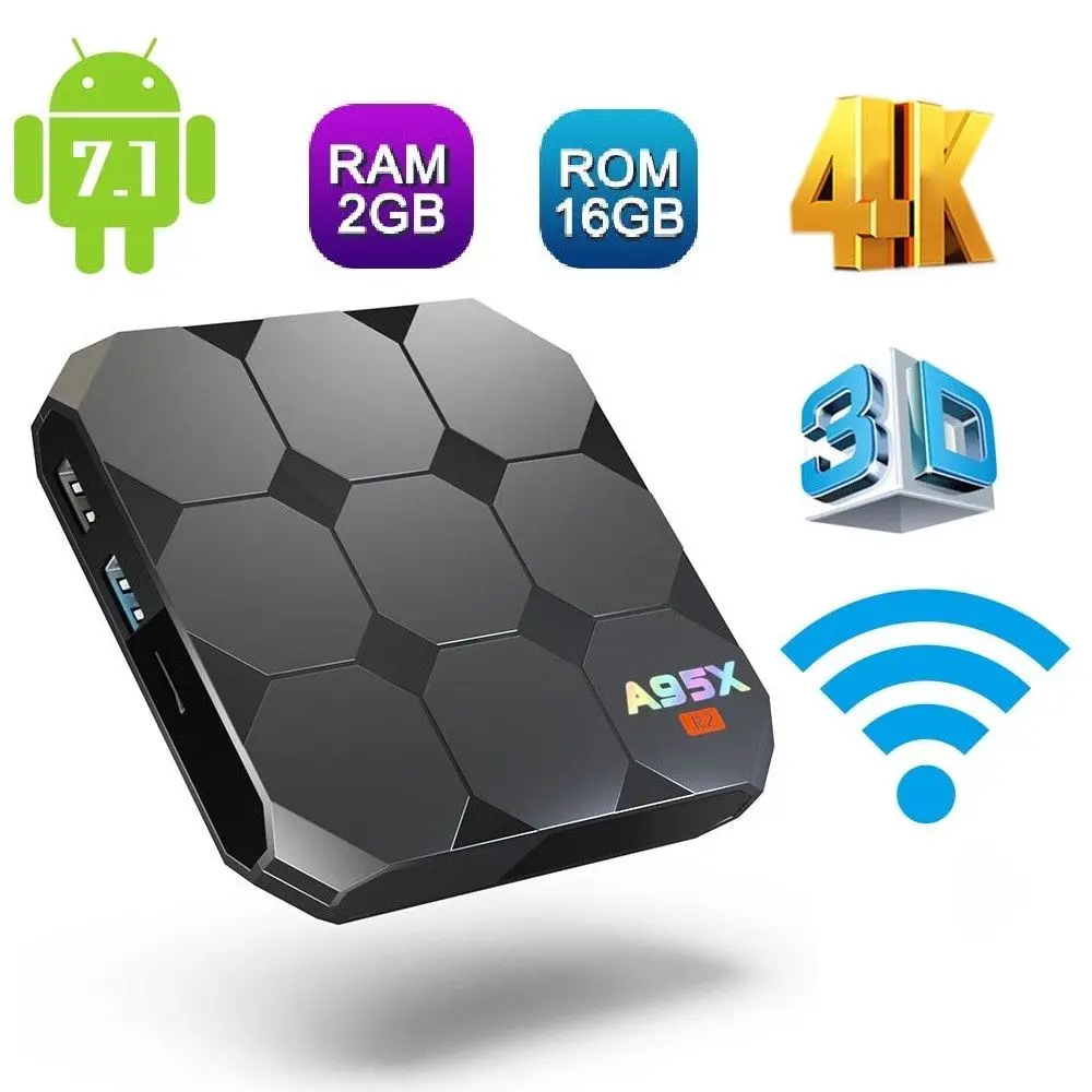 A95X R2 Android 7 1 Smart ТВ Box Amlogic S905W Wi-Fi 1/2 GB Оперативная память 8/16 ГБ Встроенная Декодер
