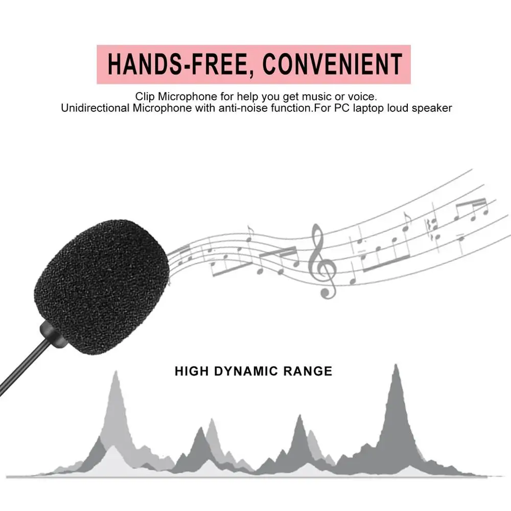 Портативный внешний 3,5 мм петличный микрофон Hands-free мини проводной клип-на лацкане петличный микрофон для ПК ноутбука