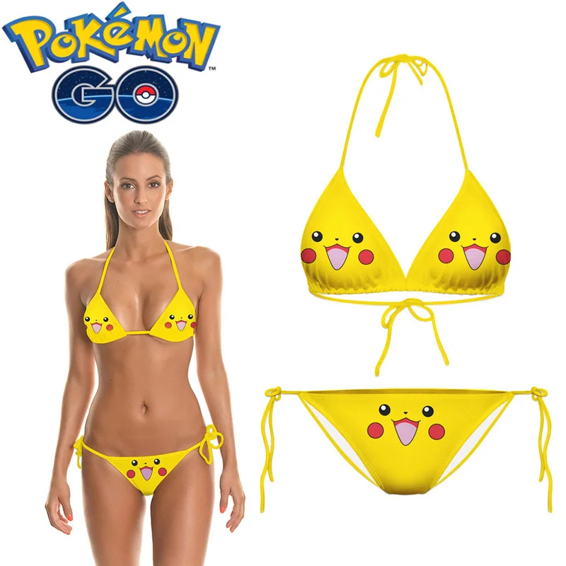 Покемон Пикачу косплей карманный монстр го белье с картинками Аниме Бикини