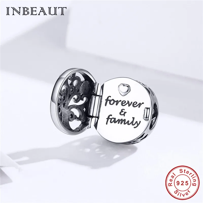 INBEAUT 100% 925 пробы Серебряная фотосессия Дерево Сердце Подарочная коробка бисер