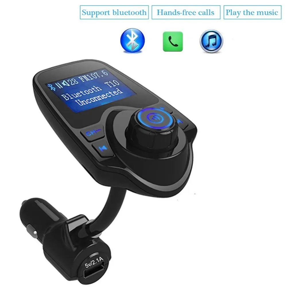 Car MP3 Player FM Transmitter Bluetooth Handsfree Kit Wireless Radio Audio Adapter 2.1A USB Charger 1.44'' 3.5mm Port | Автомобили