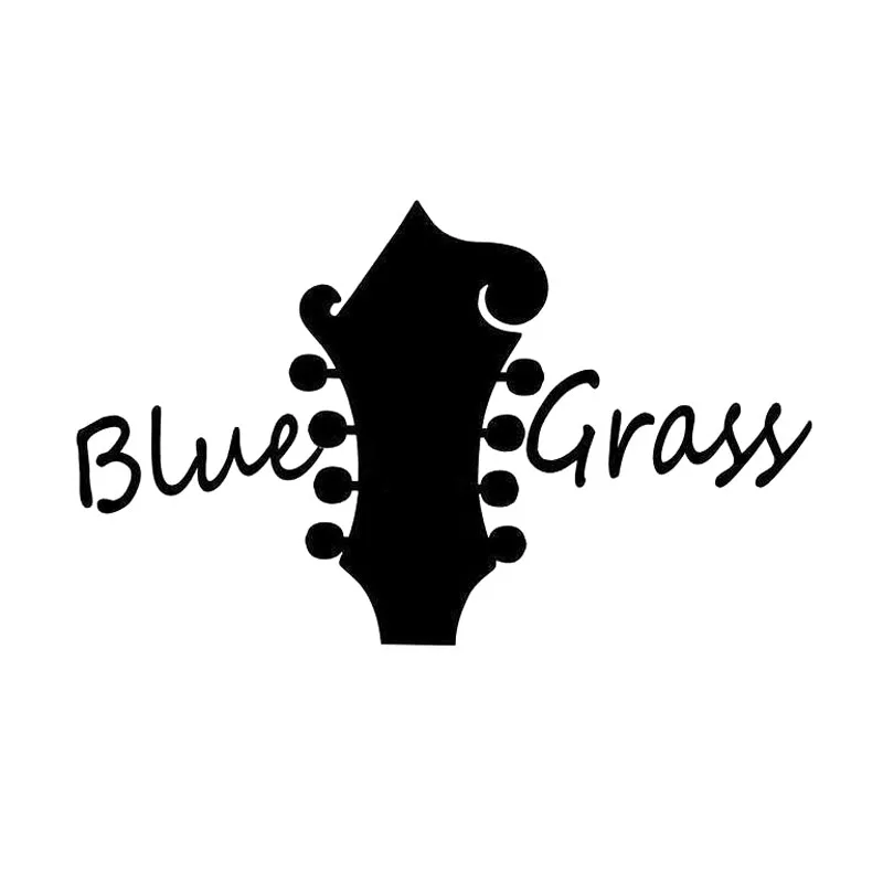 13 9 х8 3 см BLUEGRASS Music Banjo Fiddle Mandolin Виниловая наклейка Черная/Серебристая Наклейка на