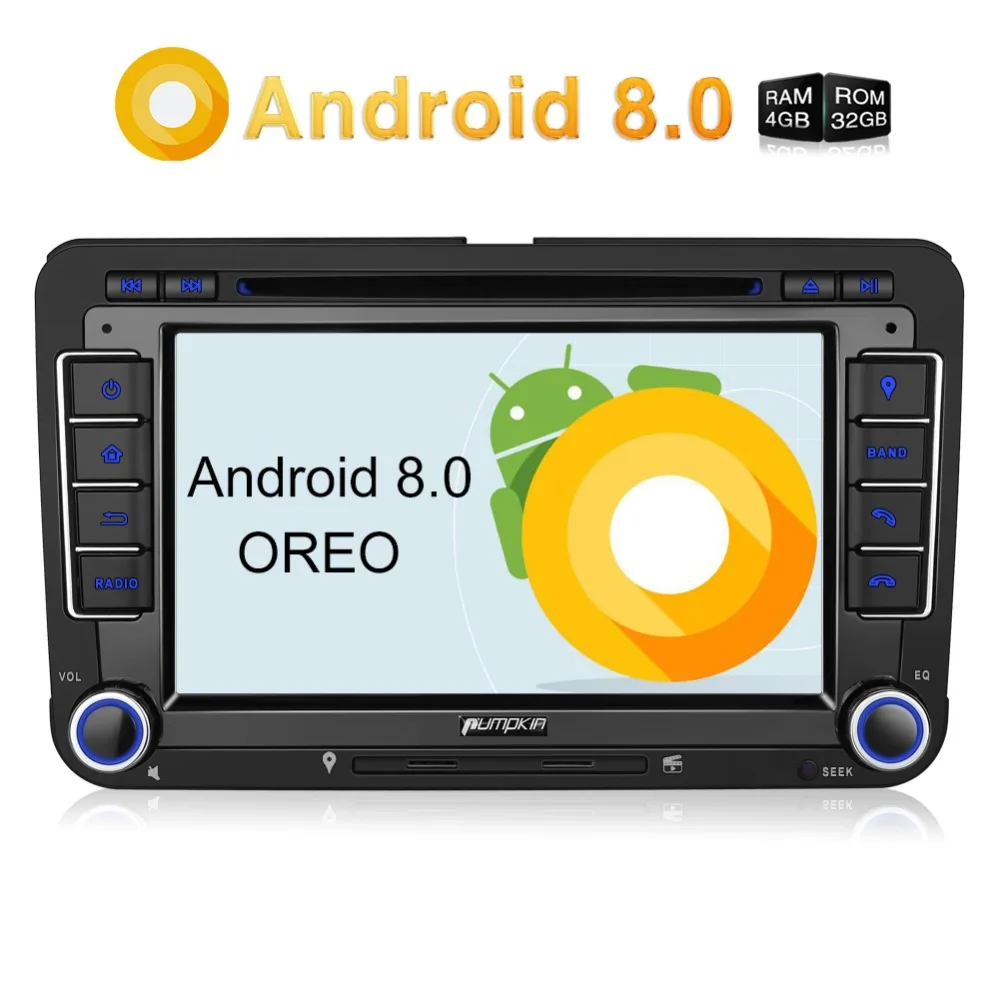 Pumpkin 2 Din 7 ''Android 8 0 автомобильный Радио dvd плеер GPS навигация для VW/Skoda/Seat/Golf Car DVR 4