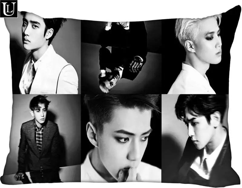 Pillowcase Изготовленная на заказ exo Прямоугольная подушка размер крышки 45x35 см(с одной стороны) печать по индивидуальному заказу с молнией полиэстер хлопок наволочка больше размер - Цвет: Pillowcase