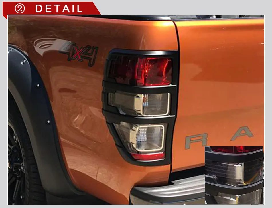 ABS Матовый Черный Задний светильник для FORD RANGER 2012- T6 T7 T8 Wildtrak