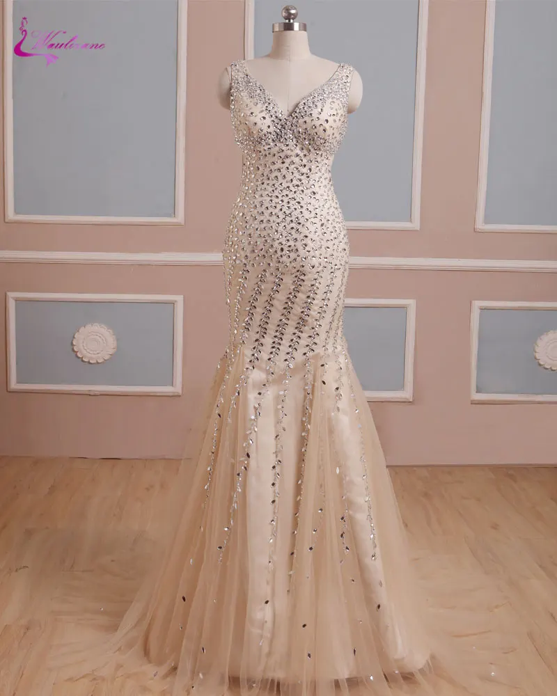 Waulizane очаровательное изящное вечернее платье с бисером и кристаллами Vestido v