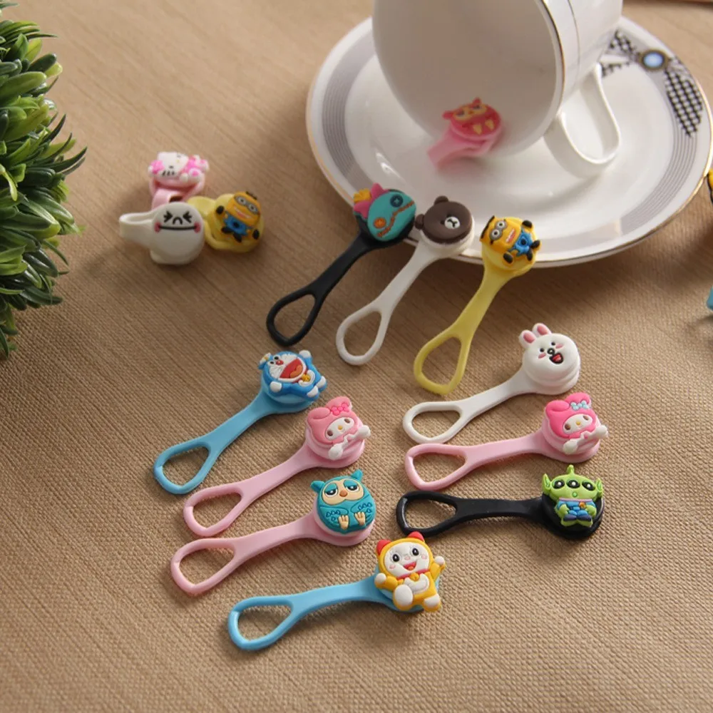 6 шт. новые Мультяшные пряжки мягкие резиновые насадки для наушников держатель