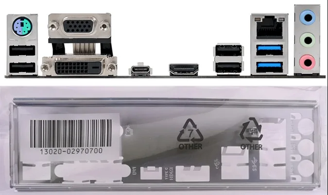 

New I/O shield back plate of motherboard for PRIME B250-PLUS just shield backplate Free shipping