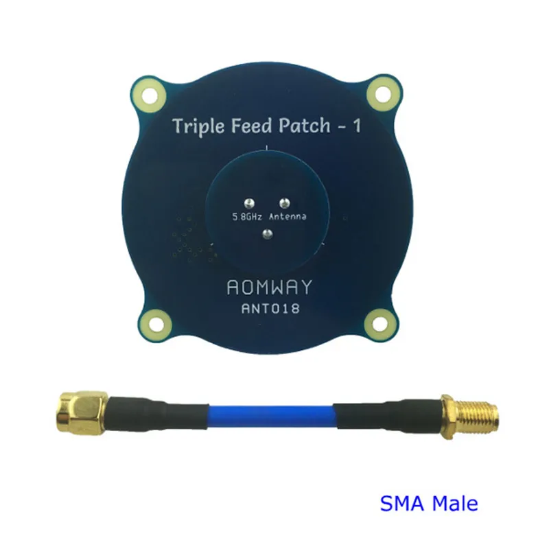Aomway ANT018 патч с тройной подачей 1 5 8G 8dBi RHCP/LHCP FPV пагода антенна SMA/RP SMA Male для