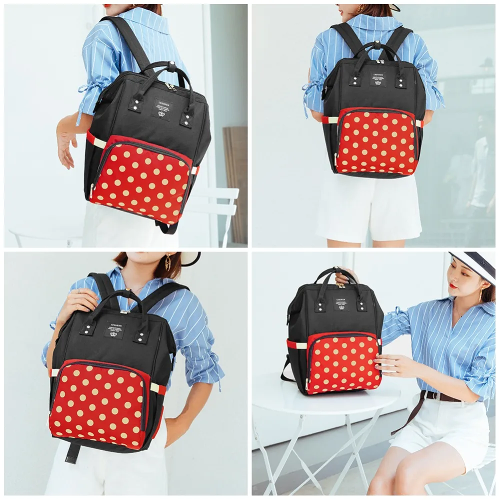 

Fashion Mummy Bag Polka Dot Nursing Handbag Mummy Maternity Waterproof Diaper Bags Travel Shopping Backpack Baby Nappy Organizer