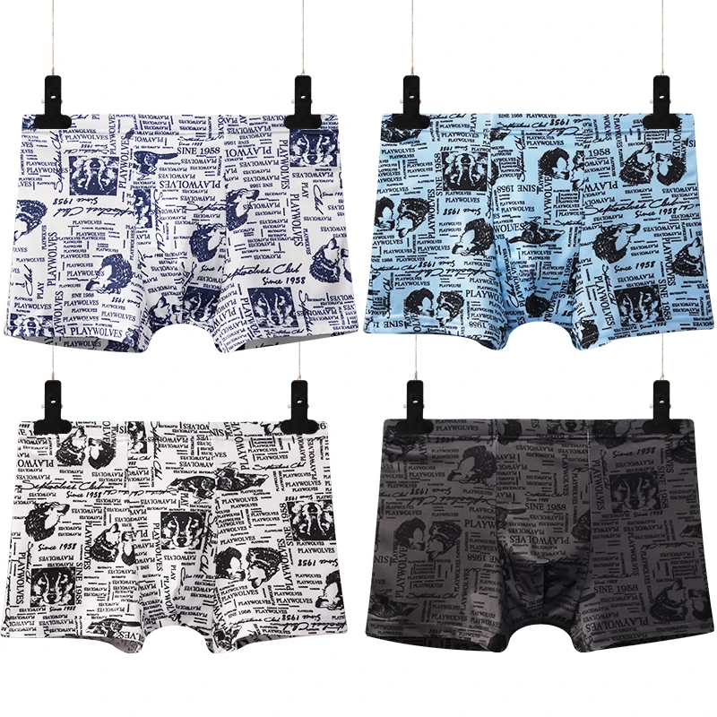 2019 бамбуковое волокно бренд мужского нижнего белья Принт мягкий для мужчин s