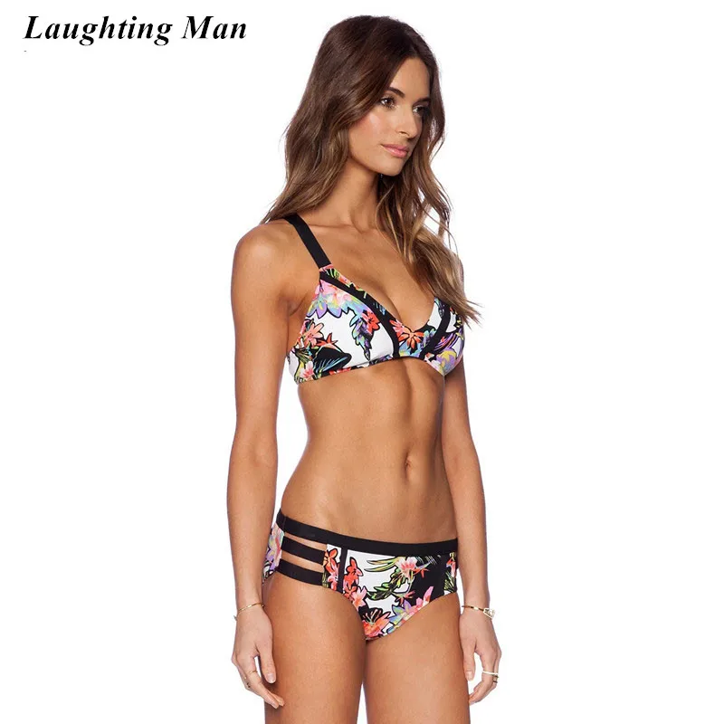 Laughting человек с низкой талией бикини 2017 Новый толчок вверх печати женщин