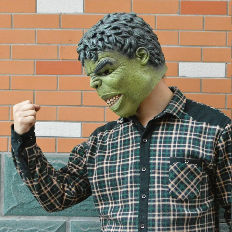 

1pc Halloween Party Wholesale Latex Green Helmet Masks for Cosplay Green Mask