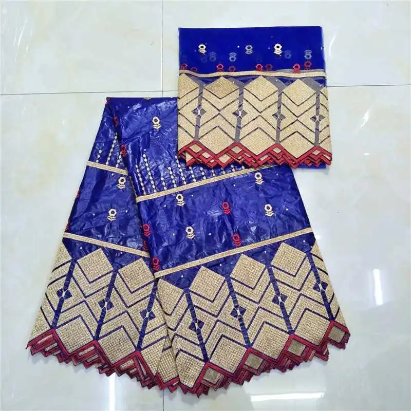 

Newest Unique Design Bazin Riche Brode Lace Fabric With Net Blouse Gold Beaded Embroidered Guipure Wedding Beads Laces Material