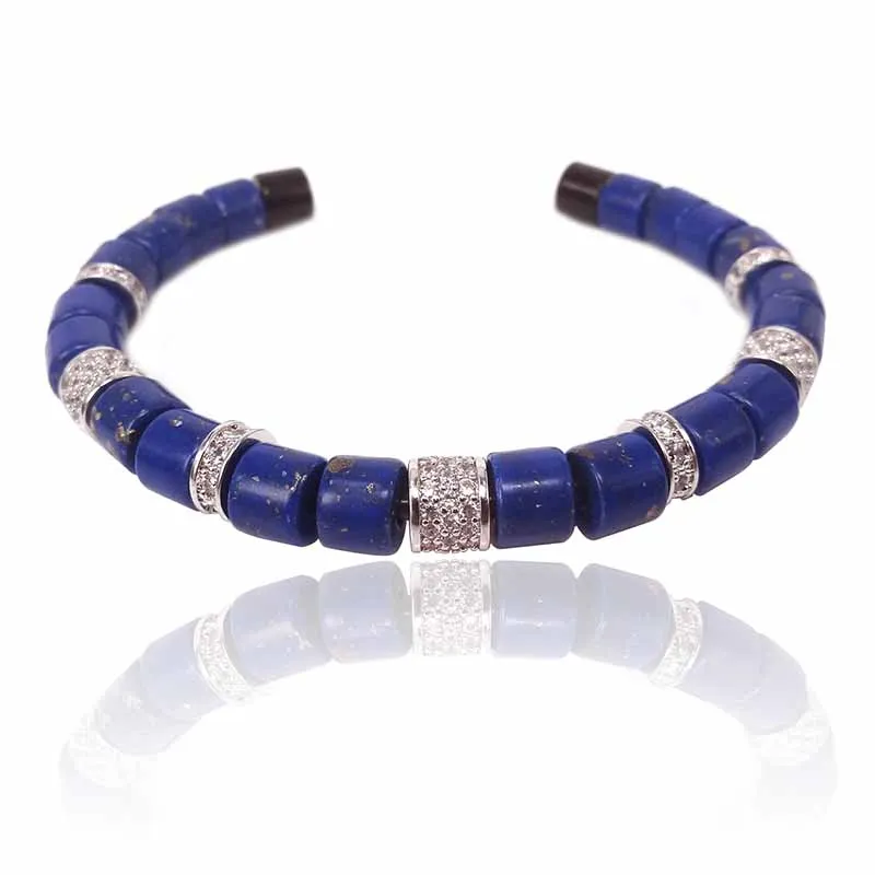 Новые синие большие бусины Lapislazuli с стопором подходят для Anil браслеты Arjandas &amp Tulum