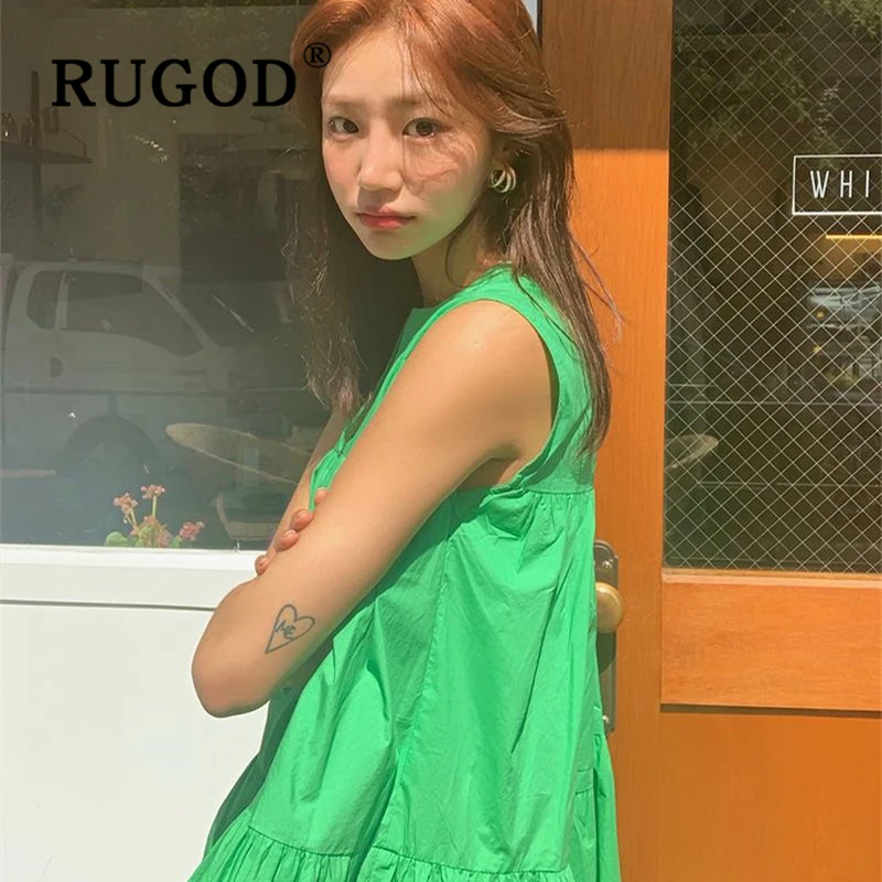 Женское платье-макси RUGOD однотонное платье без рукавов в Корейском стиле 2019 |
